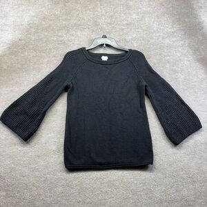 Chico’s Black Sweater Size 0 With Flare Arms